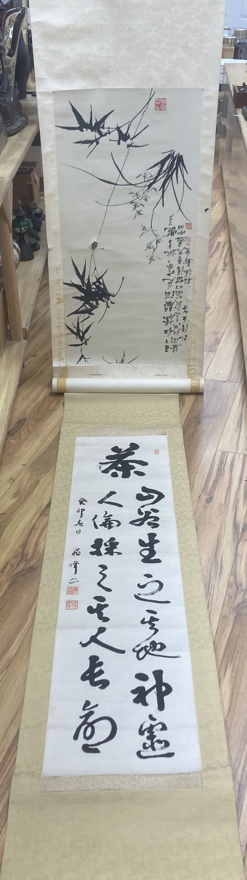 Two Chinese calligraphic scrolls